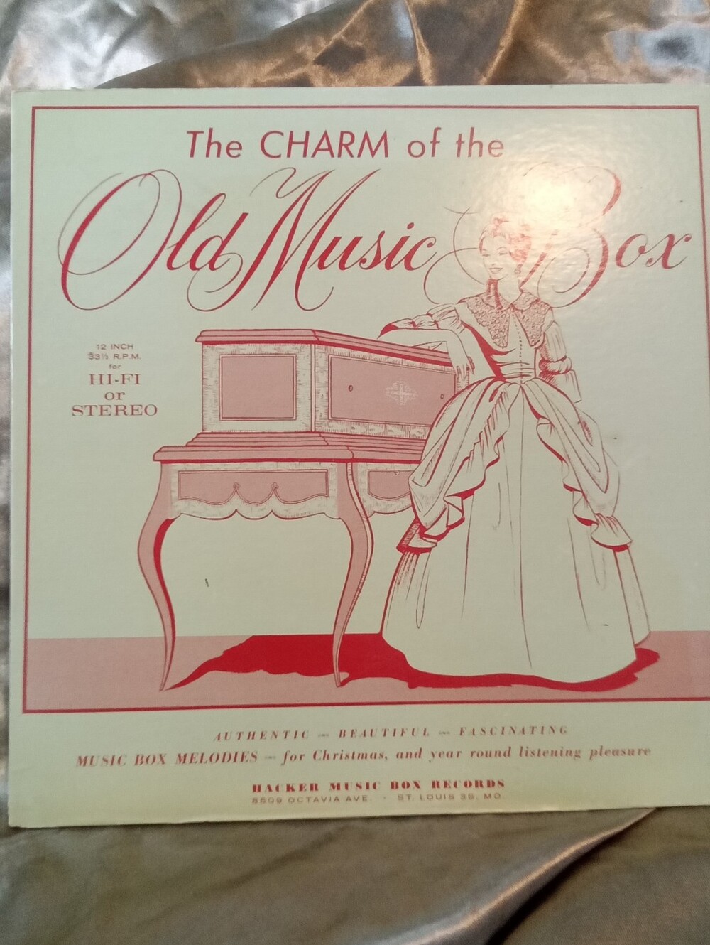 #836 The Charm of the Old Music Box Vintage Album Cover - Pink & Cream